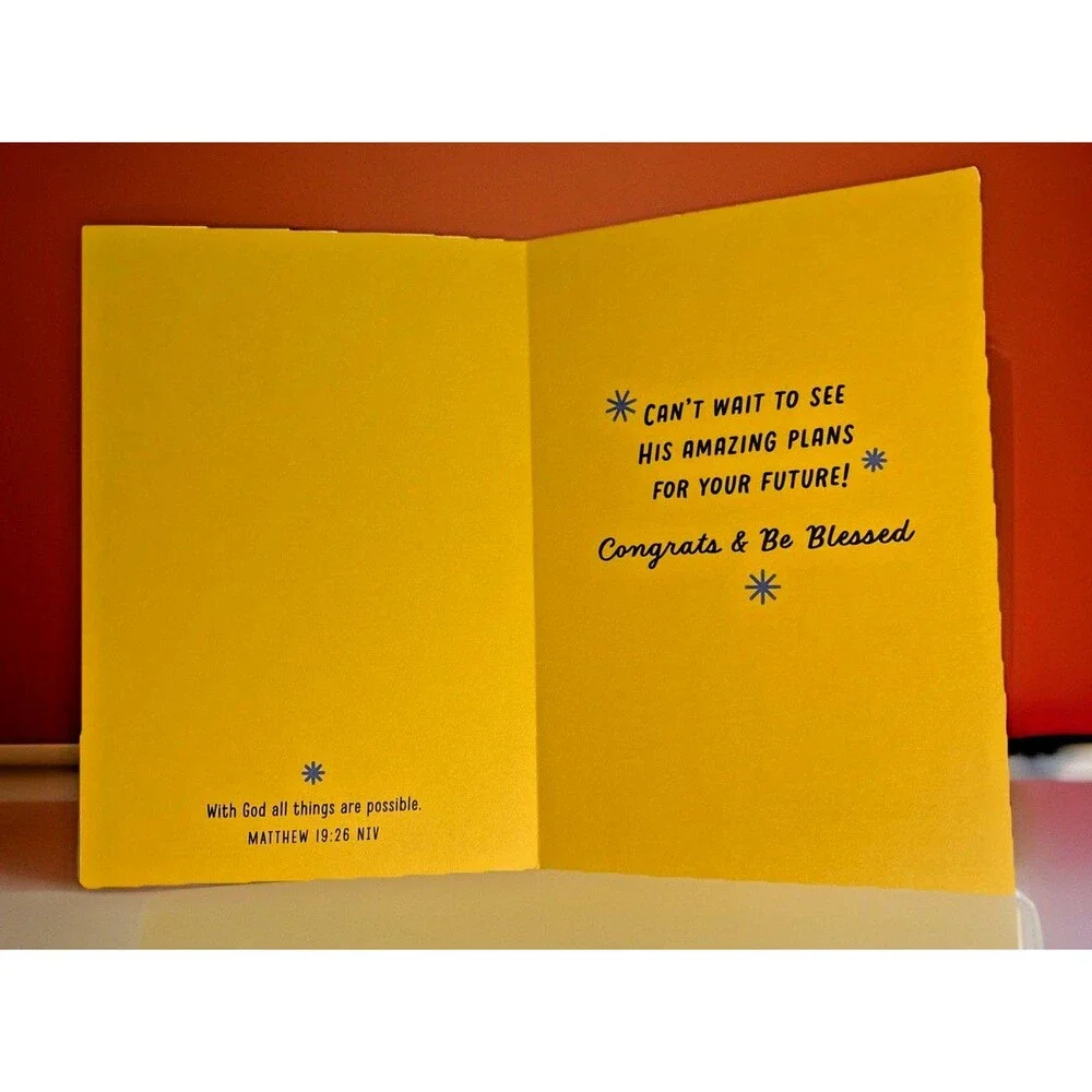 Religious Graduation Card by Dayspring Joyfully Yours Matthew 19:26 Spripture